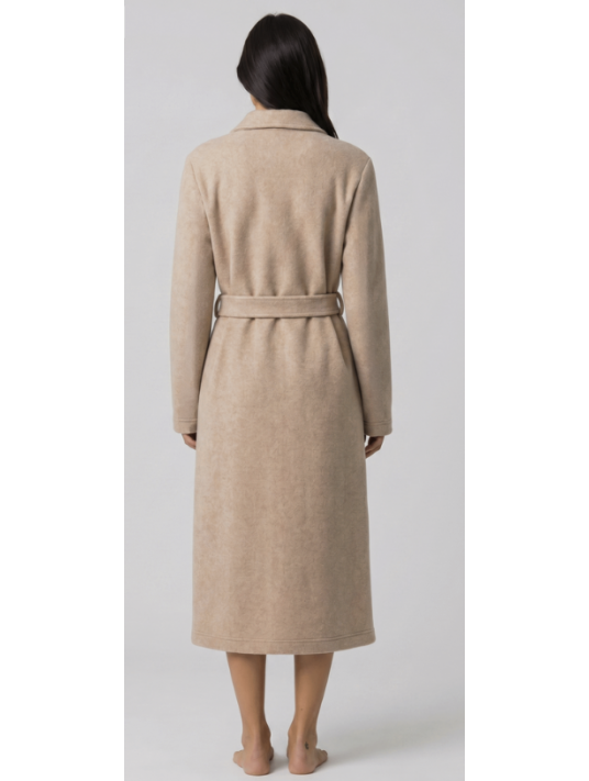 Feraud Robe de chambre beige en polaire boutonnée