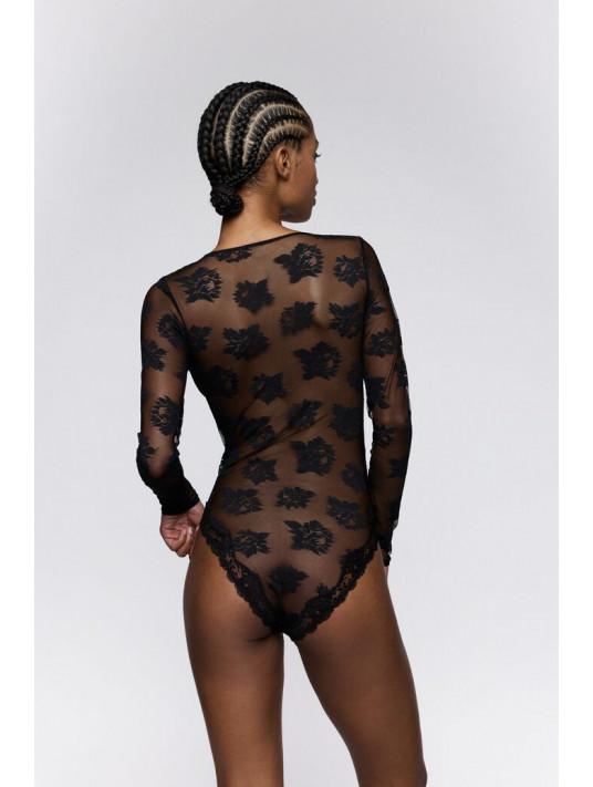 SARDA Long-Sleeve Sheer Bodysuit MAYELA