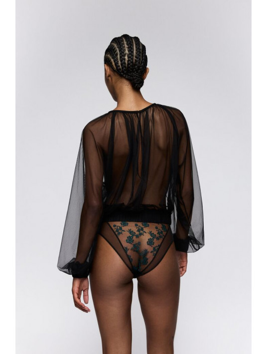 SARDA  Long-Sleeved Sheer Top