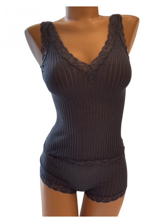Grey sleeveless top WOOLEN...