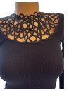 Oscalito Top manches longues macrame LAINE ET SOIE
