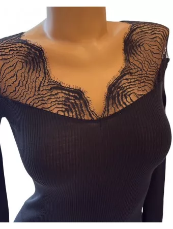 Oscalito Long sleeves top WOOLEN SILK