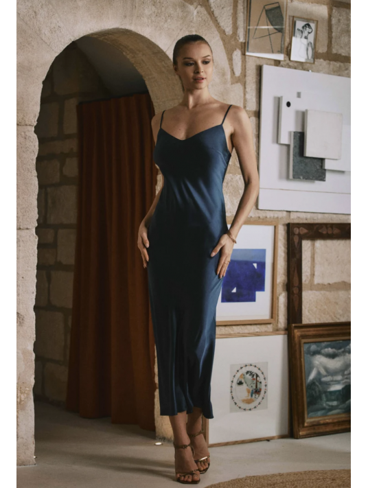 Marjolaine Long silk nighty DAHLIA