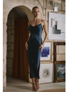 Marjolaine Nuisette longue en soie nuit DAHLIA